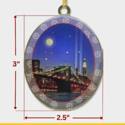 Brooklyn Bridge and WTC Memorial Lights New York City Christmas Tree Decoration Ornament - Image 3