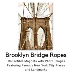Brooklyn Bridge Ropes Sepia New York Photo Fridge Collectible Magnet M7007