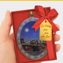 Brooklyn Bridge & Memorial Lights Christmas Ornament Tree Decoration