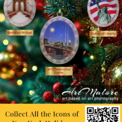 Brooklyn Bridge & Memorial Lights Christmas Ornament Tree Decoration