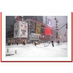 Blizzard on Times Square - Handmade Photo Card