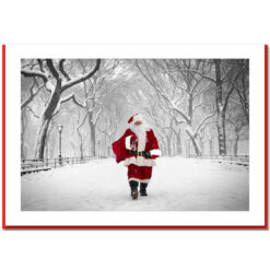 Santa on Poet Walk in Central Park - Handmade Photo Card