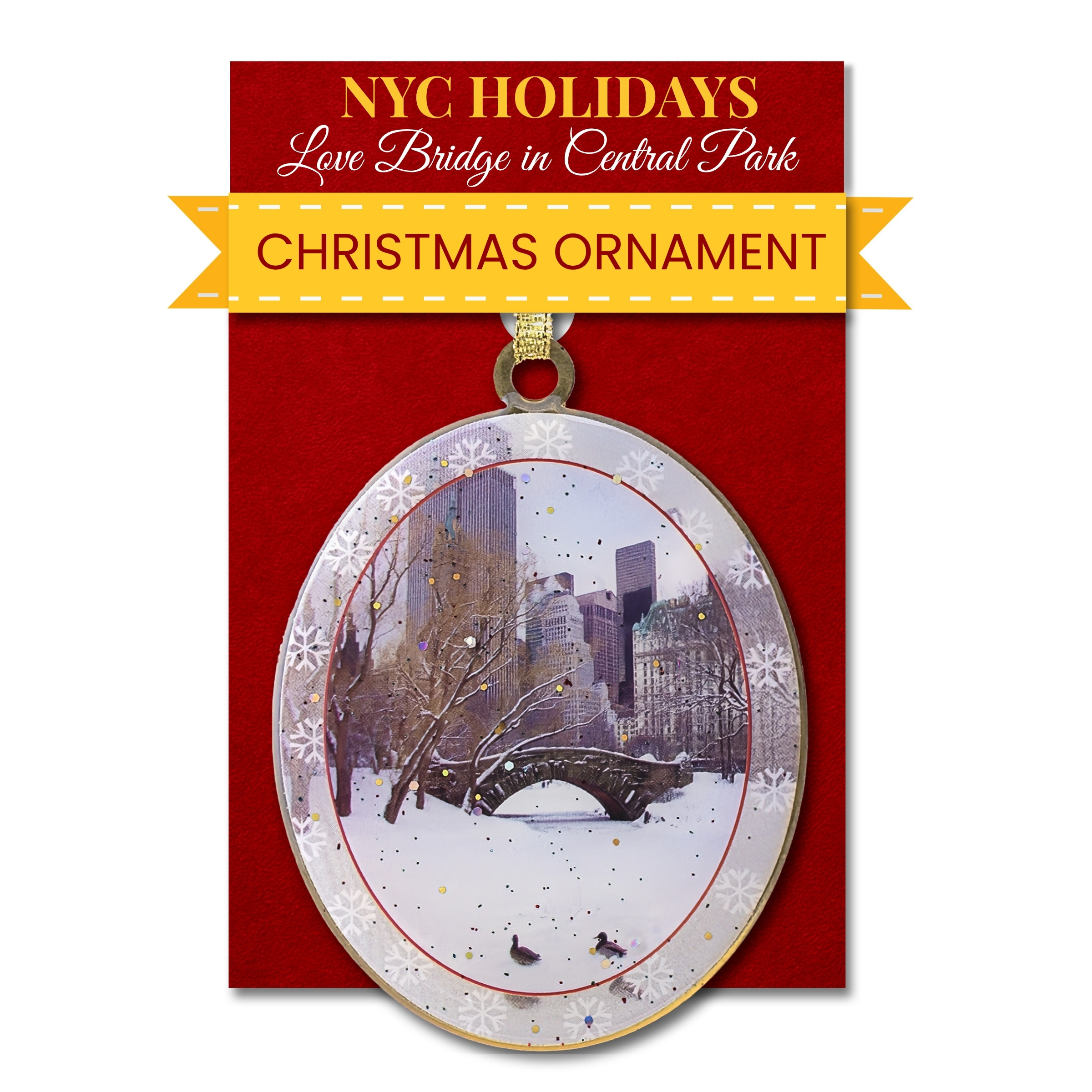 Love Bridge in Central Park NYC Christmas Ornament De