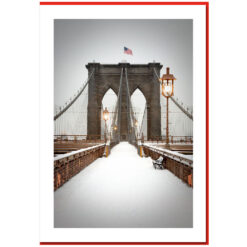 Snow on Brooklyn Bridge - Handmade  NY Christmas Photo Card