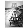 Bench Brooklyn Bridge Snow New York Art Print MP-1151