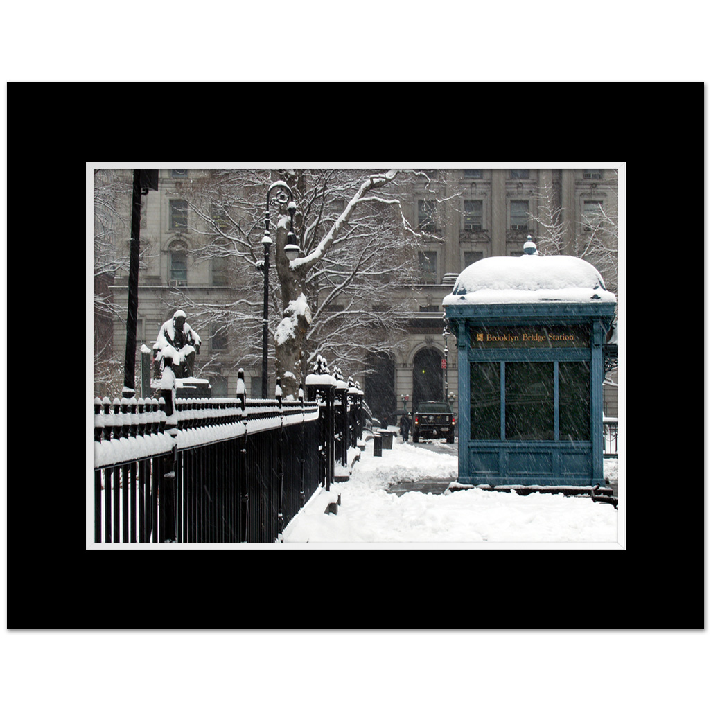 Brooklyn Bridge Subway Station Art Print Poster MP-1445 Black Mat