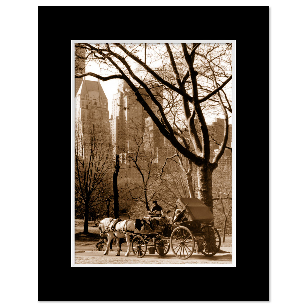 Carriage Ride Central Park Art Print MP-1005 Mat Black