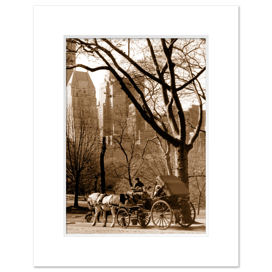 Carriage Ride Central Park Art Print MP-1005 Mat White