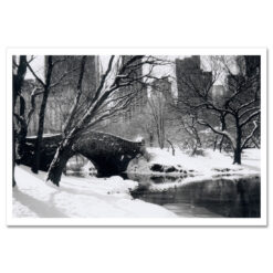 Love Bridge Central Park New York Black White Art Print Poster NY MP-1006 Black Mat