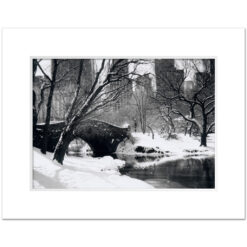 Love Bridge Central Park New York Black White Art Print NY MP-1006 White Mat