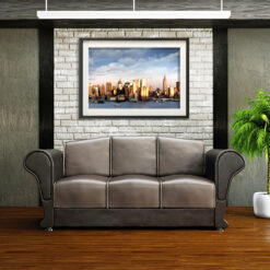 Midtown Sunset Panorama Art Print Poster NYC Room Decor Brick Wall