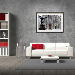 St Patricks Christmas Art Print Poster Room Red Dark Gray