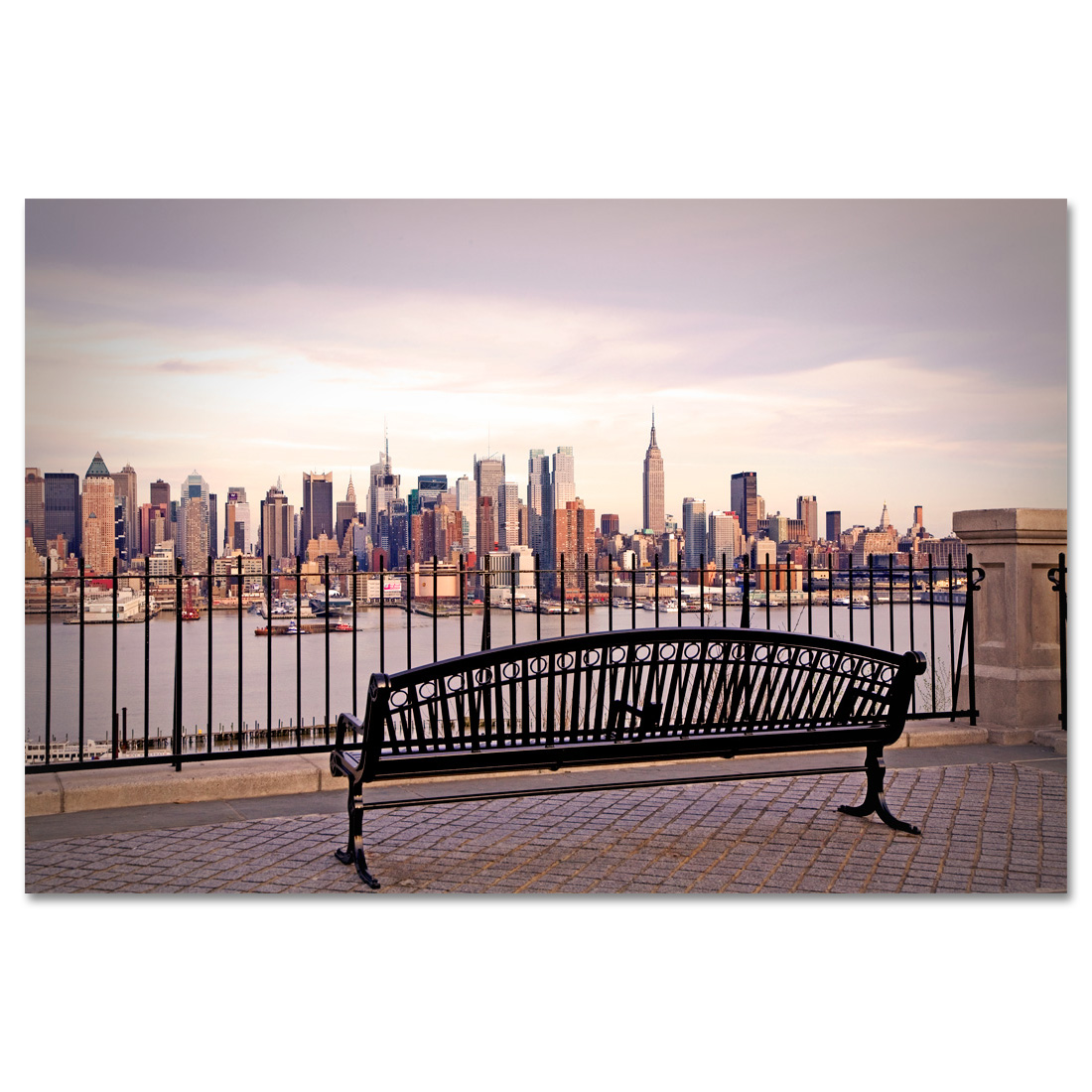 Christmas Print Bench - Gifts Midtown Manhattan from at NY York Art View New