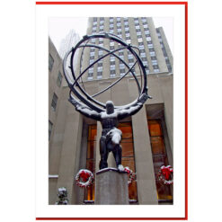 Holiday Decorations Atlas Rockefeller NY Christmas Cards HPC2938