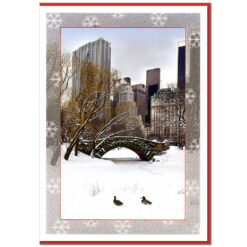 Love Bridge Snow Central Park NY Christmas Cards CGC8802