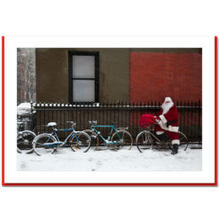 Santa on Bicycle Handmade Photo Card HPC2467
