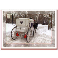White Carriage Central Park NY Christmas Cards CGC8810