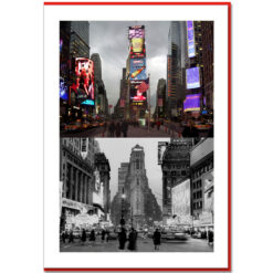 Times Square South Now and Then NY Christmas Card HPC2246