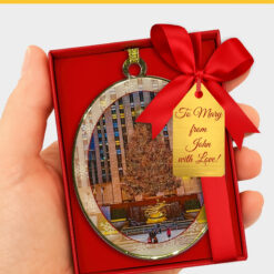 Alternative view of Rockefeller Center Christmas Night New York Christmas Ornament