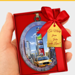 Yellow Cabs on Times Square Christmas Ornament