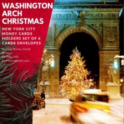 Alternative view of New York Holidays Money Greeting Cards Holders - Washington Arch Christmas Tree - Set of 6 Cards, 6 Envelopes. Holidays in NYC Collection