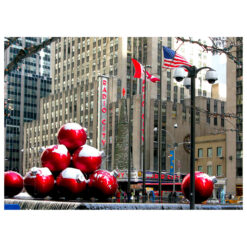 BMC3207 Red Christmas Balls in Midtown Manhattan boxed cards from NY Christmas Gifts Store
