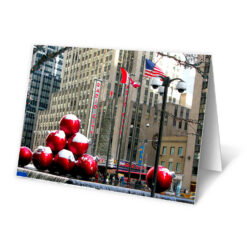 BMC3207 Red Christmas Balls in Midtown Manhattan boxed cards from NY Christmas Gifts Store