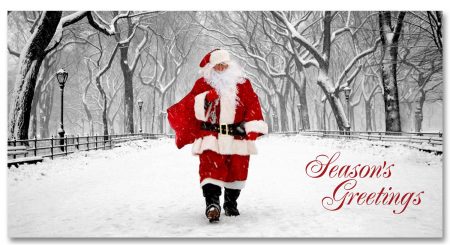 Santa on Poet Walk Central Park - NYC Christmas Money Cards Set