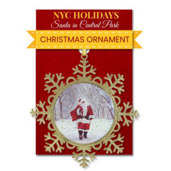 Santa in Central Park Snowflake Christmas Ornament