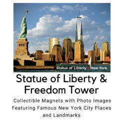 One WTC & Statue of Liberty New York Photo Fridge Cool Magnet LG M7160