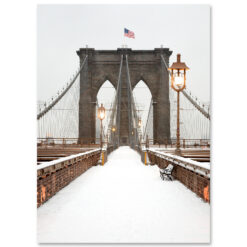 MC-3303-Brooklyn-Bridge-Snow New York City Holidays Greeting Card