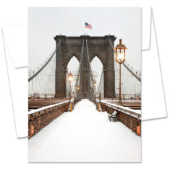MC-3303-Brooklyn-Bridge-Snow New York City Holidays Greeting Card