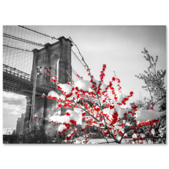 MC-3306-Red-Berries-Brooklyn-Bridge New York City Holidays Cards Set