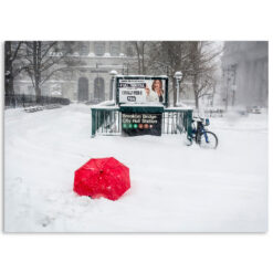 MC-3307-Brooklyn-Bridge-Station New York Holidays Greeting Card Set