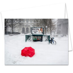 MC-3307-Brooklyn-Bridge-Station New York Holidays Greeting Card Set Envelope