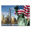 Freedom Tower Statue of Liberty and American Flag Fridge Magnet M7015