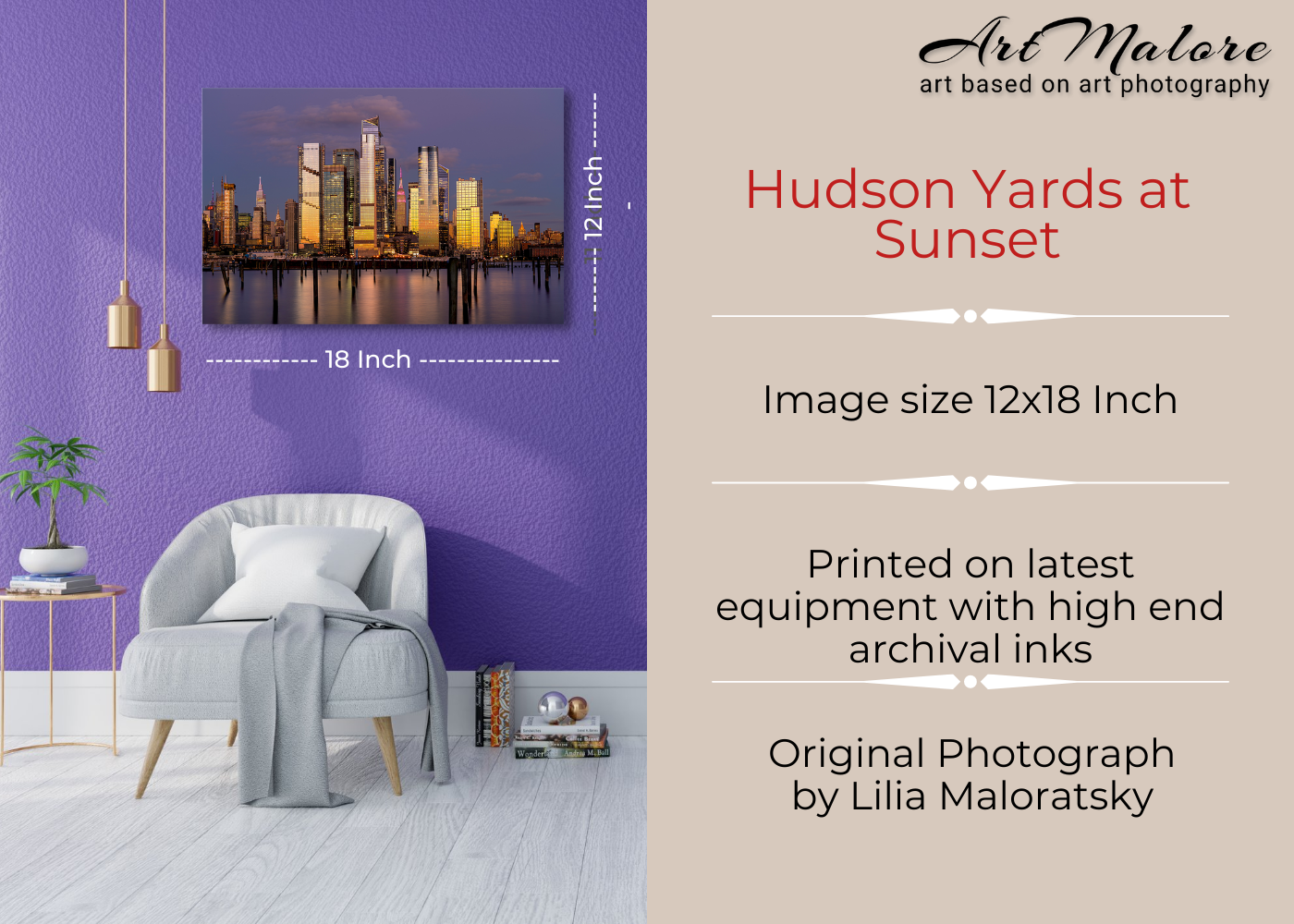Hudson Yards View from NJ Dusk New York City Fine Art Print Decorative AP1178