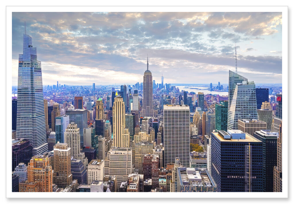 Empire State Building South Aerial Panorama New York City Art Photo Matted Print Poster Wall Decor MAP1176