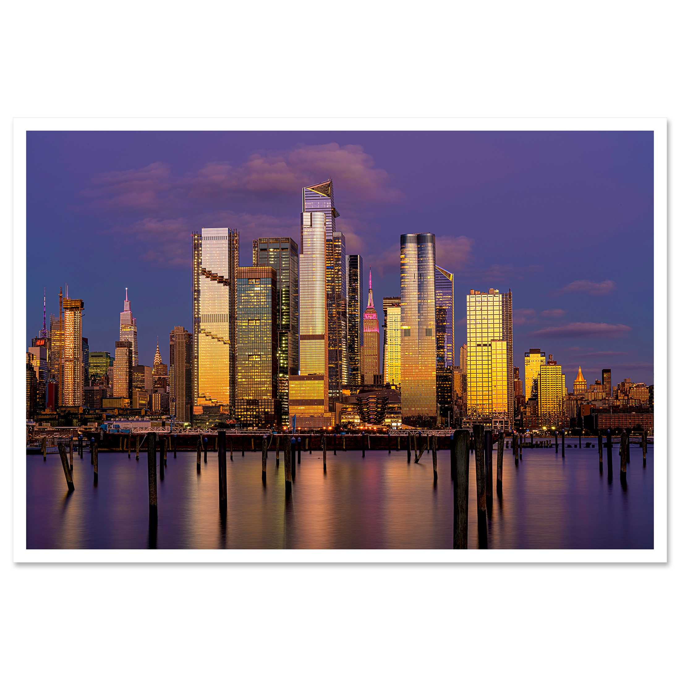 Hudson Yards View from NJ Dusk New York City Fine Art Print Decorative AP1178