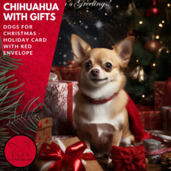 Chihuahua with Gifts Christmas Card from NYChristmasGifts.com